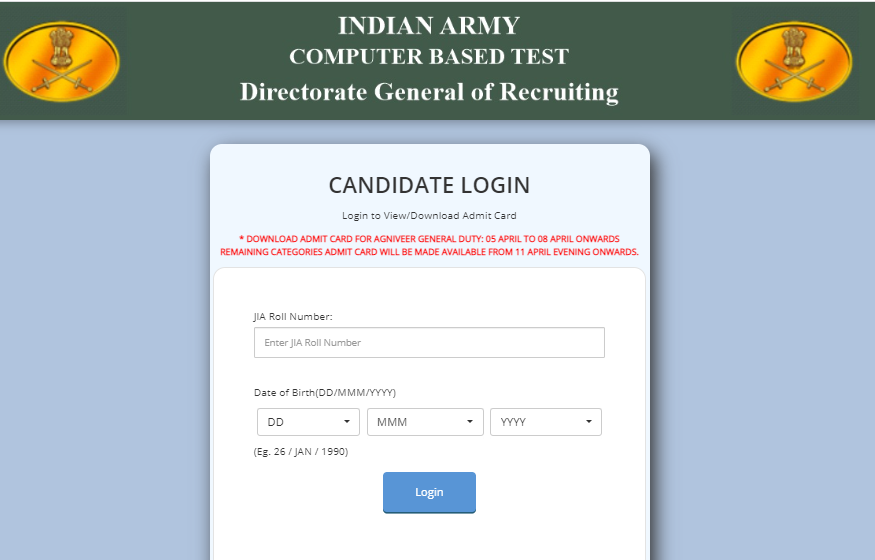 Indian Army Agniveer Admit Card 2023 Download