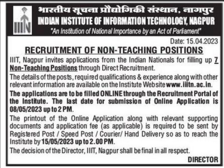 IIIT Nagpur Recruitment 2023